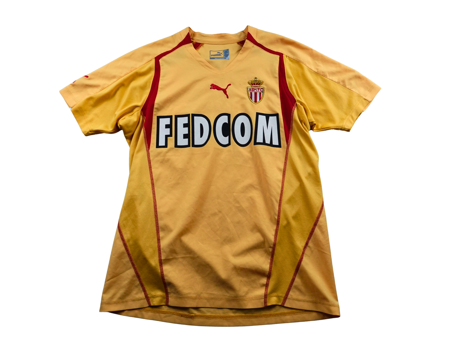 Maillot extérieur AS Monaco 2006 2007 or et rouge Puma