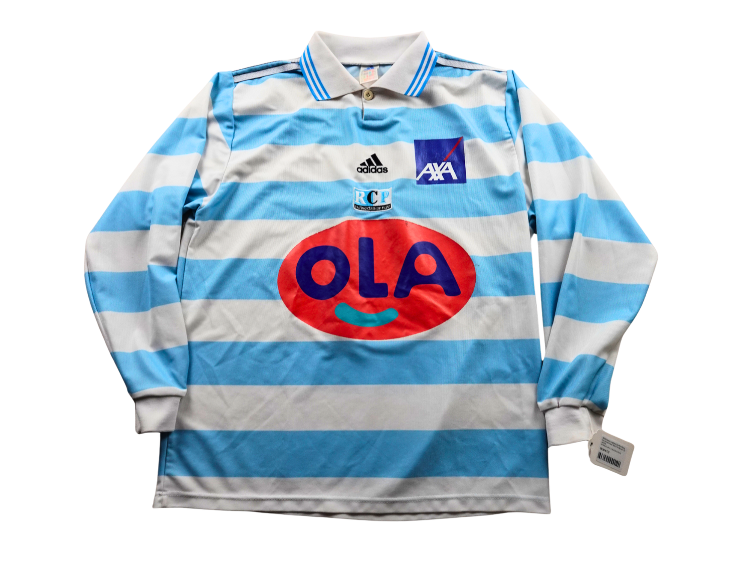 Maillot extérieur Racing Club de Paris 2000 2001 bleu blanc manches longues vintage Adidas Ola