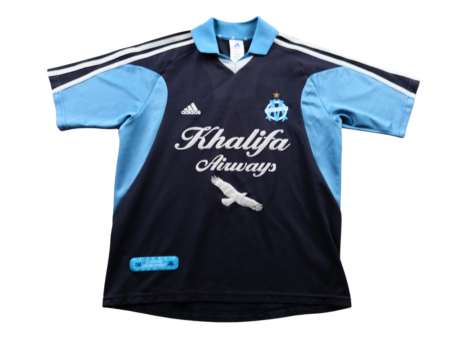 Maillot extérieur Olympique de Marseille 2001 2002 noir Khalifa Airways Adidas