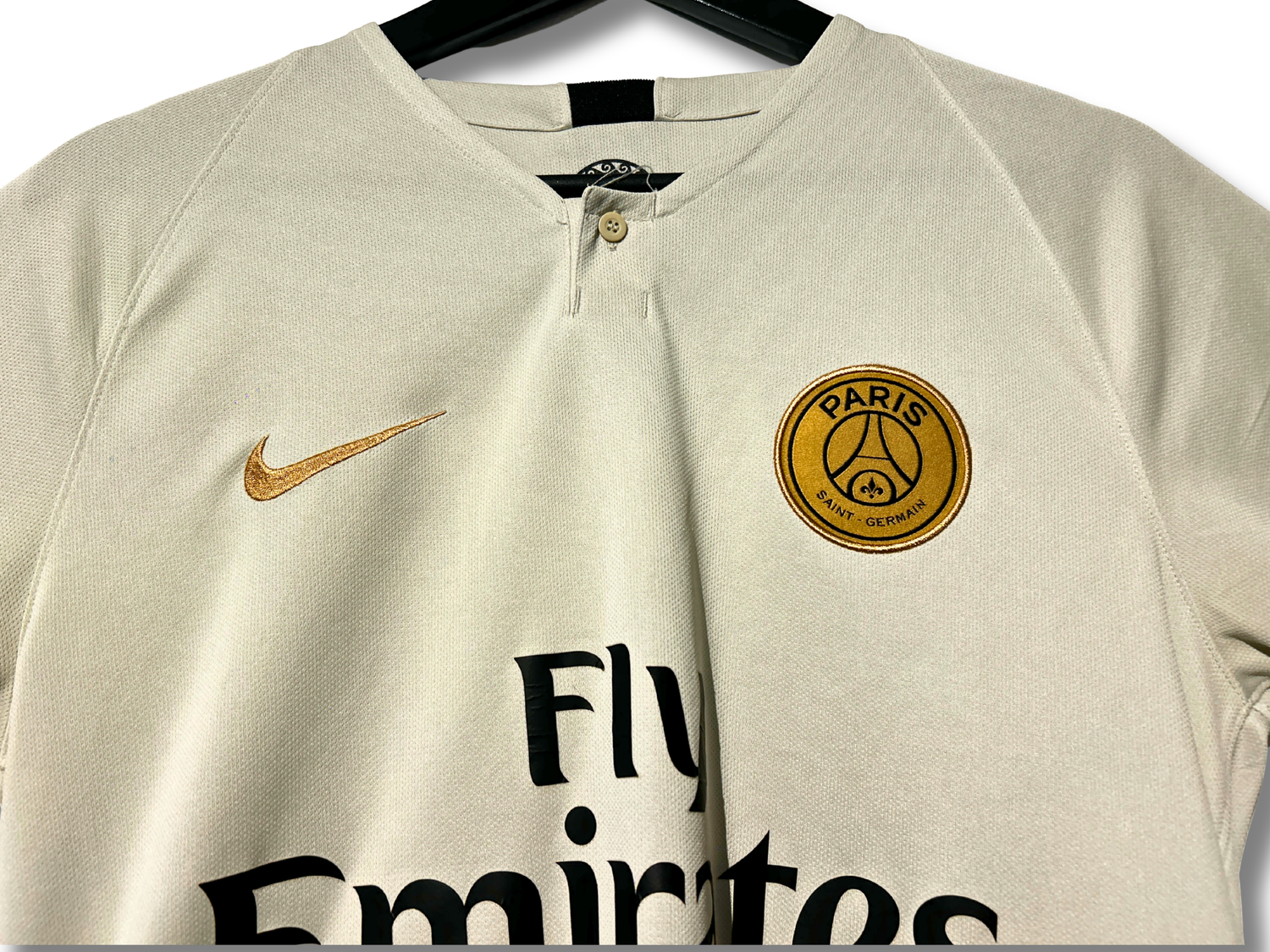 Maillot PSG extérieur 2018-2019 crème et or Nike taille M